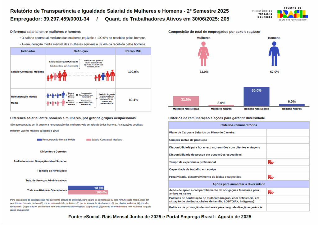Grafico informativo sobre a igualdade salarial entre diversidades